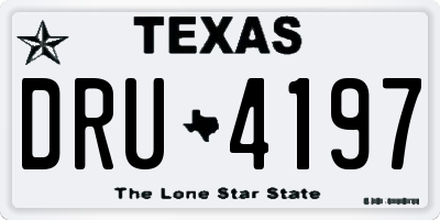 TX license plate DRU4197