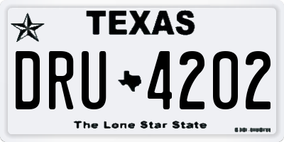 TX license plate DRU4202