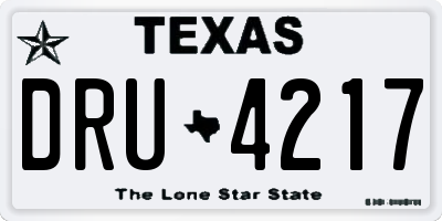 TX license plate DRU4217