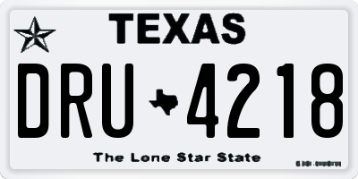 TX license plate DRU4218