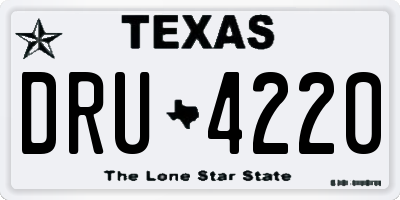 TX license plate DRU4220