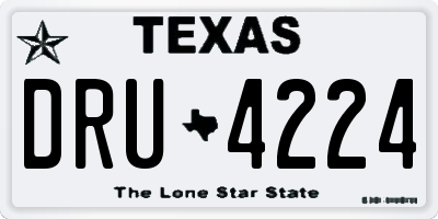 TX license plate DRU4224