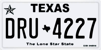 TX license plate DRU4227