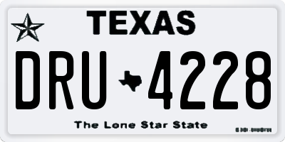TX license plate DRU4228