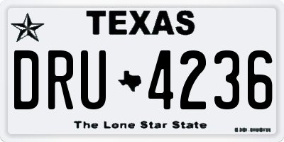 TX license plate DRU4236