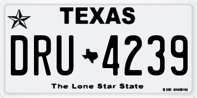 TX license plate DRU4239