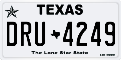 TX license plate DRU4249