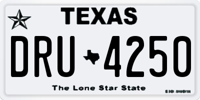 TX license plate DRU4250