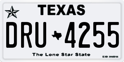 TX license plate DRU4255