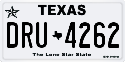 TX license plate DRU4262