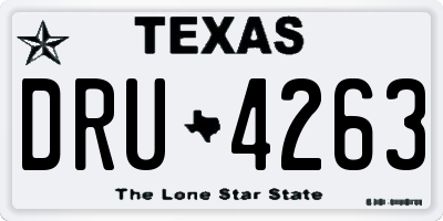 TX license plate DRU4263