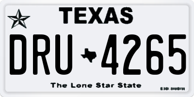 TX license plate DRU4265
