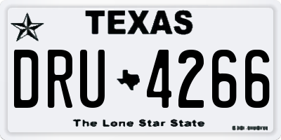 TX license plate DRU4266