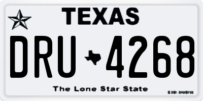 TX license plate DRU4268