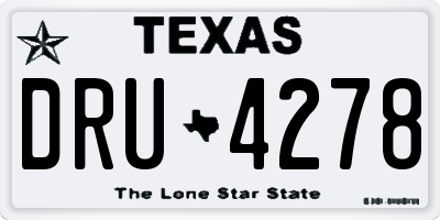TX license plate DRU4278