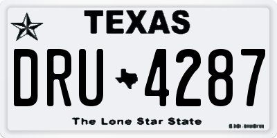 TX license plate DRU4287