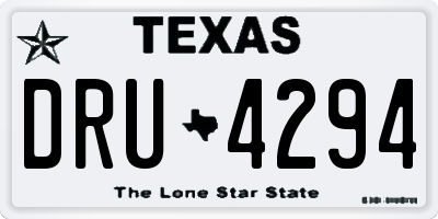 TX license plate DRU4294