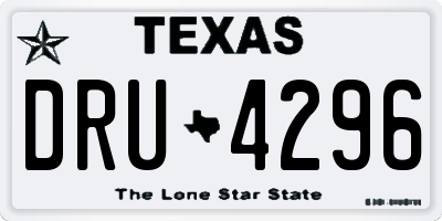 TX license plate DRU4296