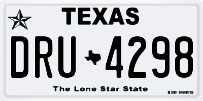 TX license plate DRU4298