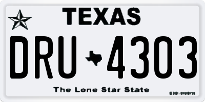 TX license plate DRU4303