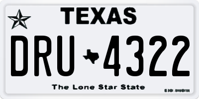 TX license plate DRU4322