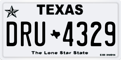 TX license plate DRU4329