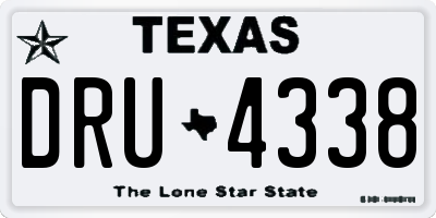 TX license plate DRU4338