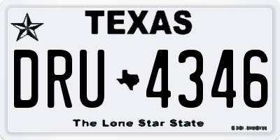 TX license plate DRU4346