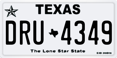 TX license plate DRU4349