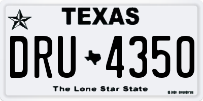 TX license plate DRU4350