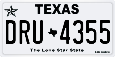 TX license plate DRU4355