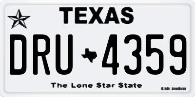 TX license plate DRU4359