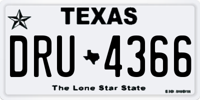 TX license plate DRU4366
