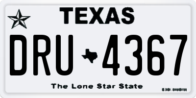 TX license plate DRU4367