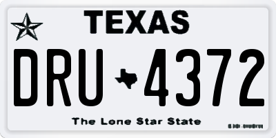 TX license plate DRU4372