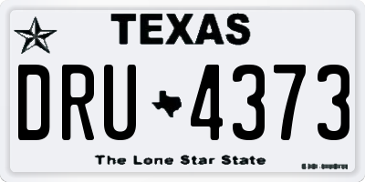 TX license plate DRU4373