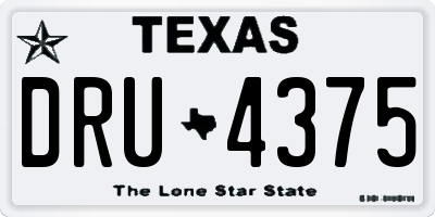TX license plate DRU4375