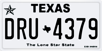 TX license plate DRU4379