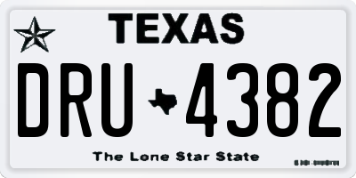 TX license plate DRU4382
