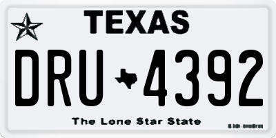 TX license plate DRU4392