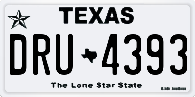 TX license plate DRU4393