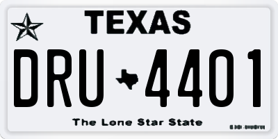 TX license plate DRU4401