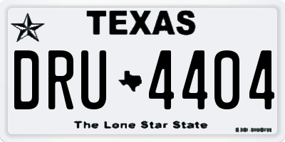 TX license plate DRU4404