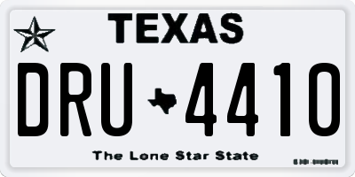 TX license plate DRU4410