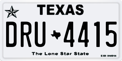 TX license plate DRU4415
