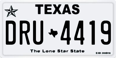 TX license plate DRU4419