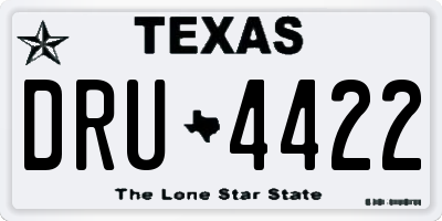 TX license plate DRU4422