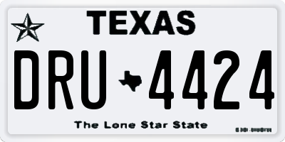 TX license plate DRU4424