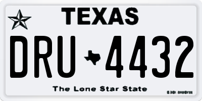 TX license plate DRU4432