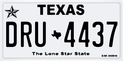 TX license plate DRU4437